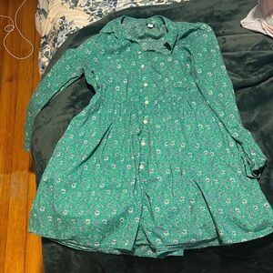 J crew Floral Green Dress
